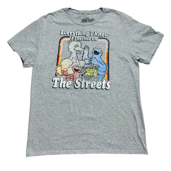 Sesame Street Heather Gray Tee - Picture 1 of 7